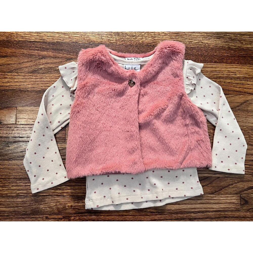 Nicole Miller Toddler Girl 2-pc Long Sleeve Top + Matching Vest Set (24m)*NWOT